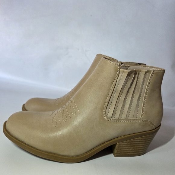 New Frye & Co Jude Ankle Beige Cream Boho Cowgirl Moto Biker Casual Boots Sz 7.5 - Picture 4 of 13